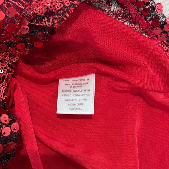 Badgley Mischka American Glamour Red Sequin Blouse Top Vintage Style Size M - Picture 6 of 9